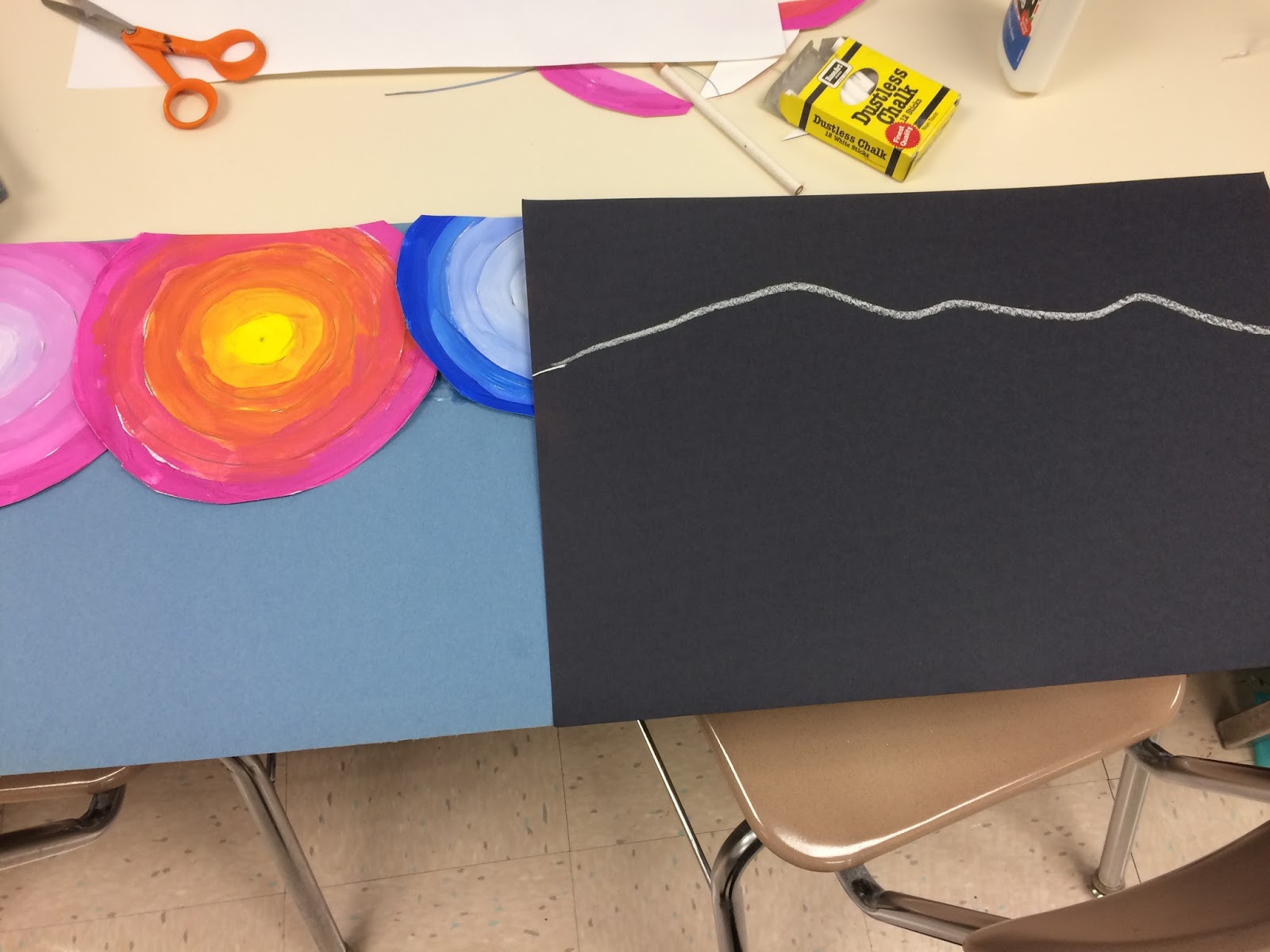 The Helpful Art Teacher Drawing a Dr. Seuss Inspired City Scape