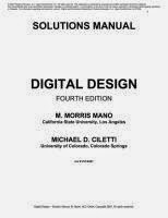 Digital Design Solution Manual 4th Edition By Morris Mano