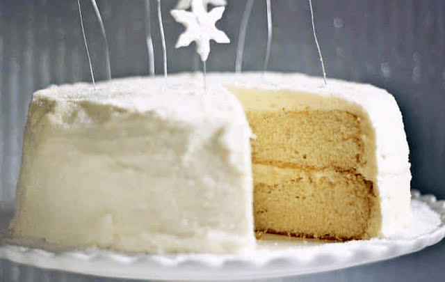 Moist and white Christmas cake