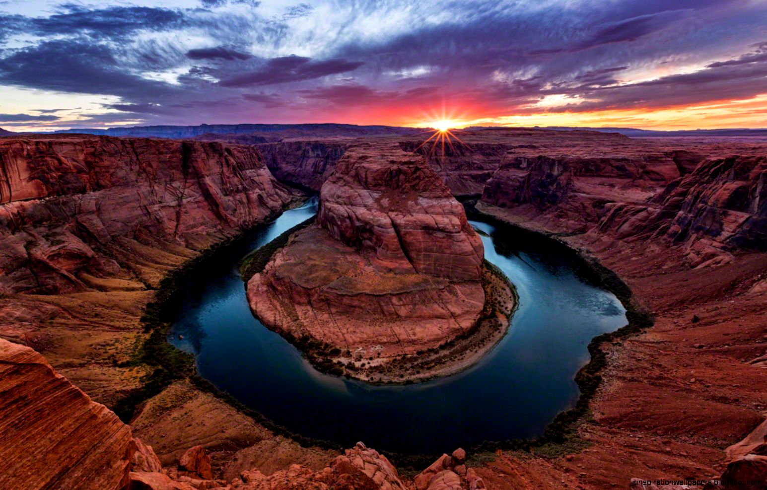Free Horse Shoe Bend Sunset Desktop Backgrounds To Download