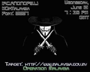 Anonymous Hackers hit 50 Malaysian government websites