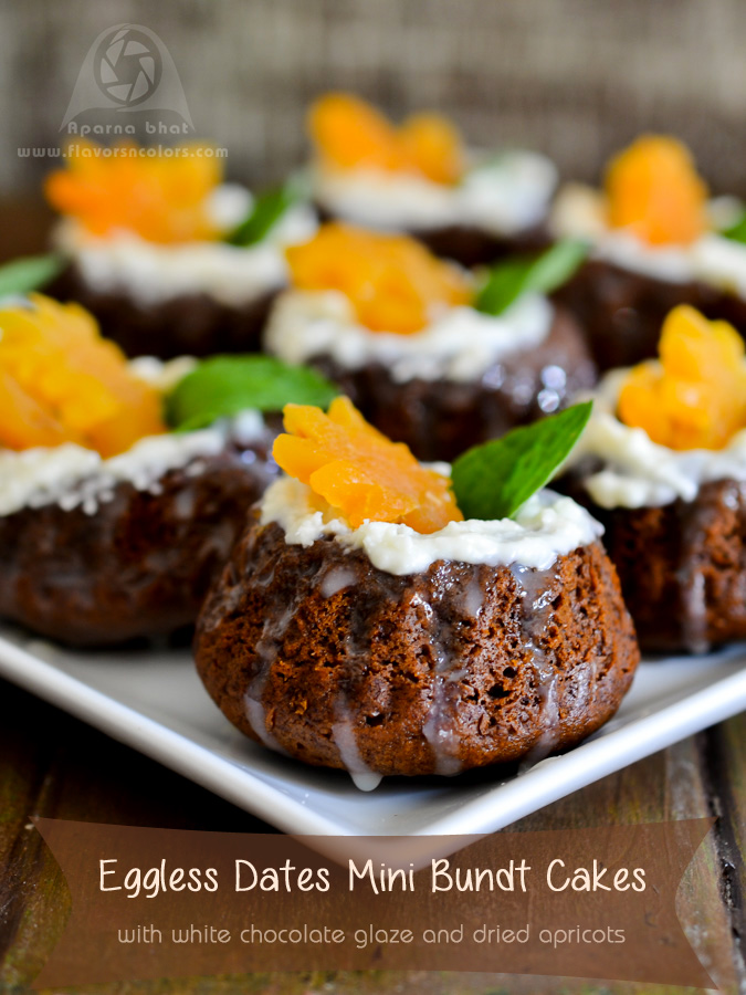 Eggless Butterless Dates Cake Mini Bundt Cakes With White Chocolate