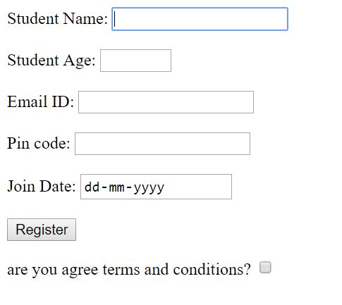 Html Web Pages: Student Information Form Using Html