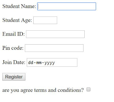 Html Web Pages: Student Information Form Using Html