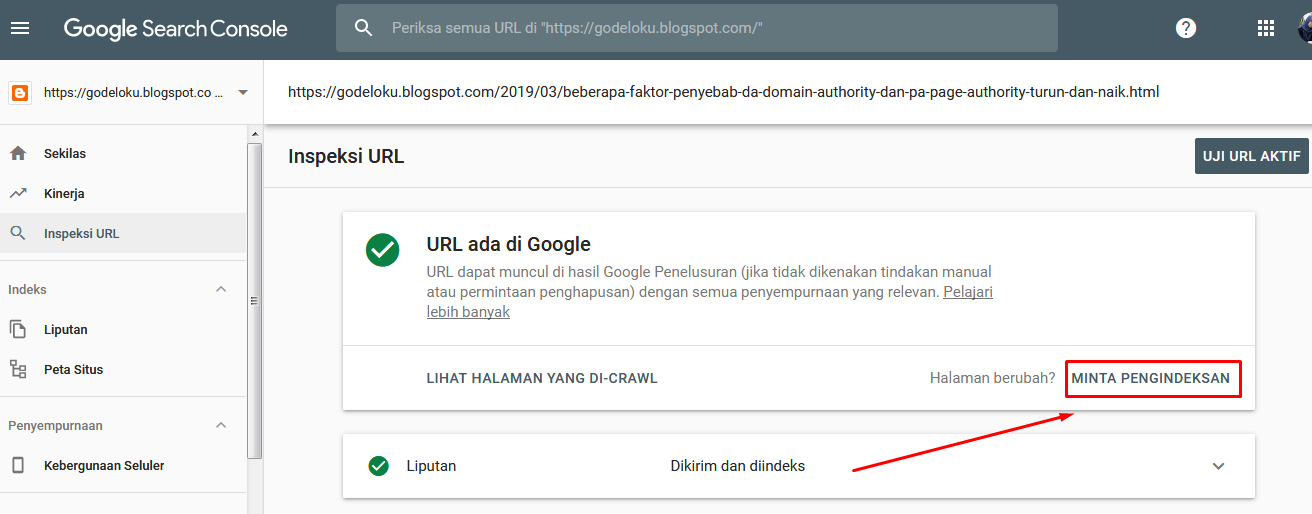 Cara Submit URL Google Webmaster Versi Terbaru