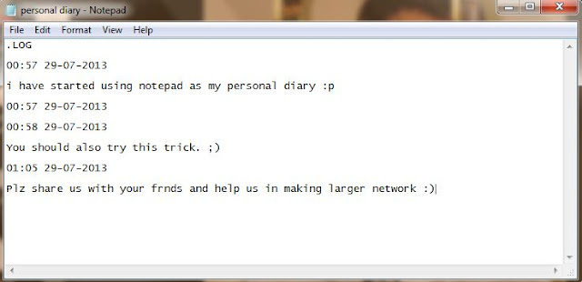 how to use notepad as a personal diary