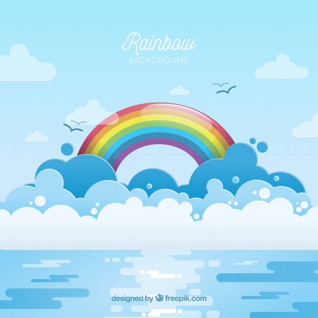 Colorful rainbow background Free Vector