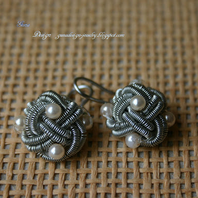 Celtic Eternal Wire Knot Earrings with Beads by Gunadesign