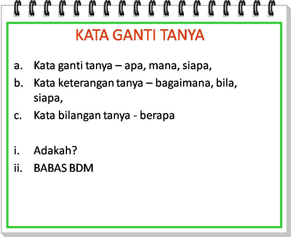 Bicara Bahasa Melayu Nota ringkas.