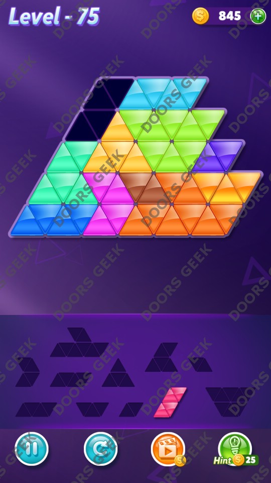 Block! Triangle Puzzle Challenger Level 75 Solution Doors Geek