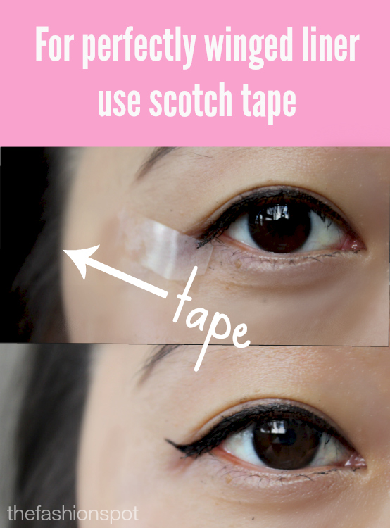 How Use Scotch Tape For Perfect Winged Eyeliner - Fashion Hunt World