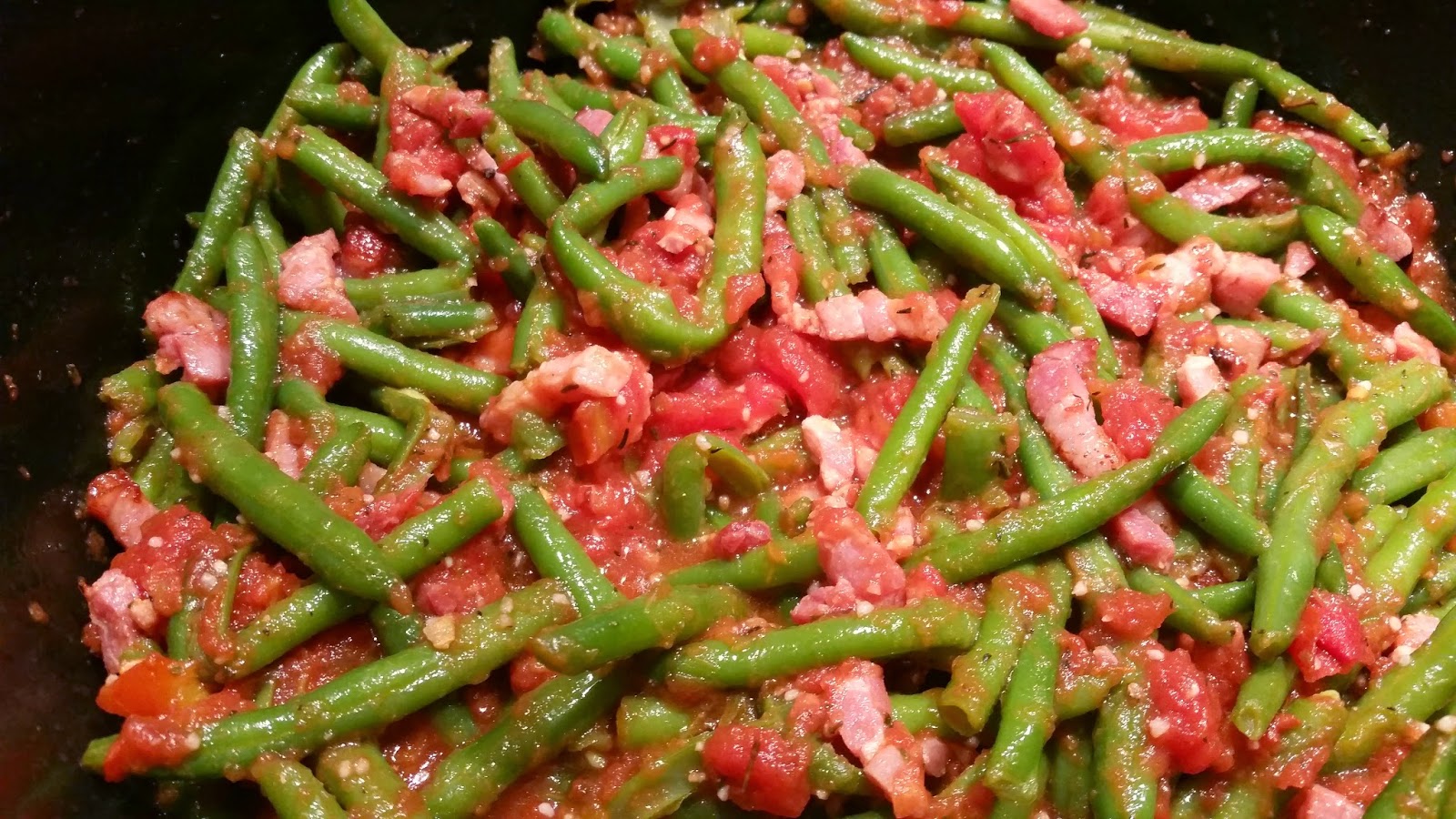 Ma p'tite tambouille pour bien man'Gé Haricots verts aux lardons et à