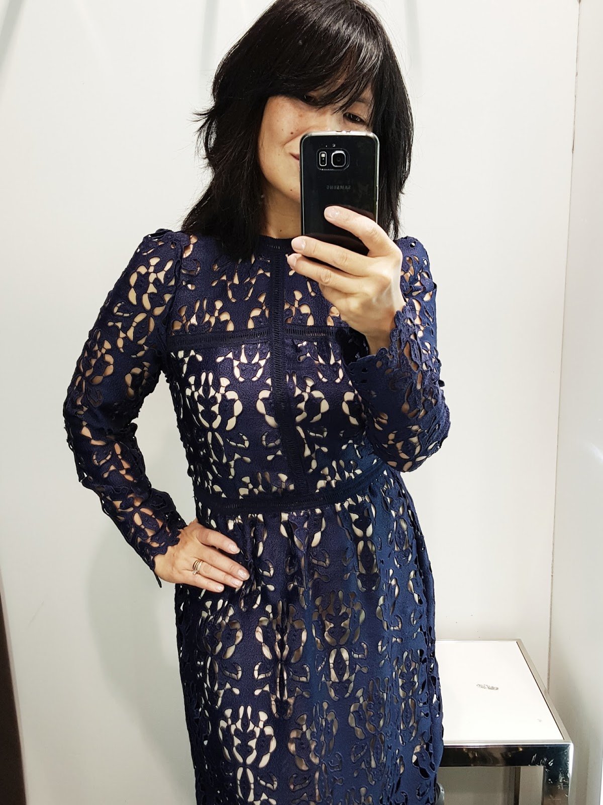 zara blue lace dress