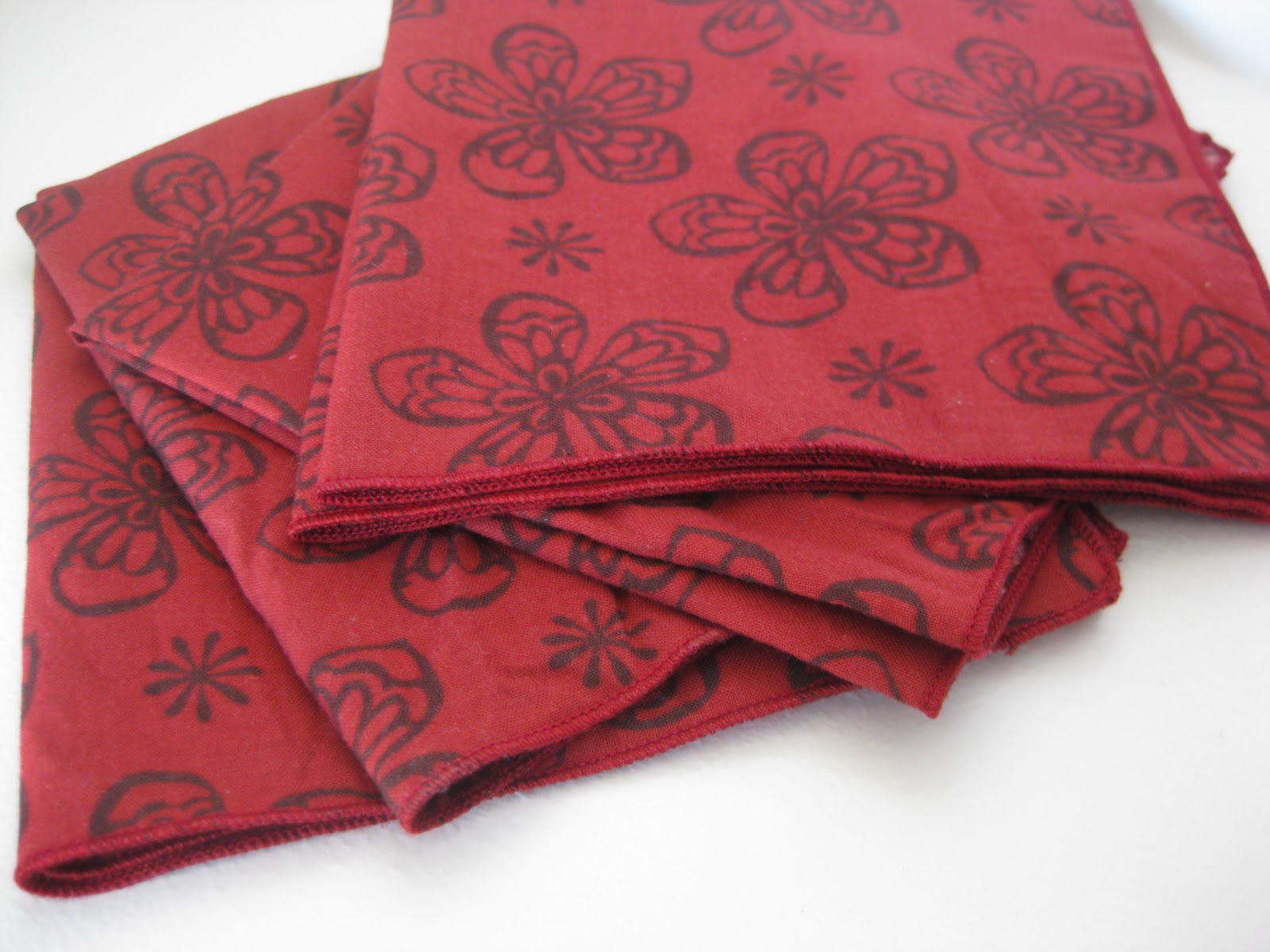 Simple Blue Paprika Floral Napkins