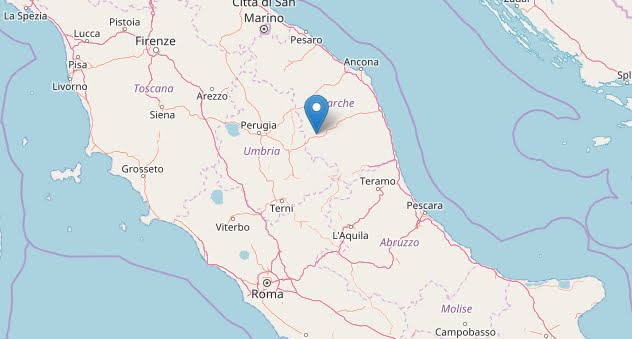 Terremoto Oggi Centro Italia: Sisma M3,9 epicentro 2 km W di Muccia Macerata
