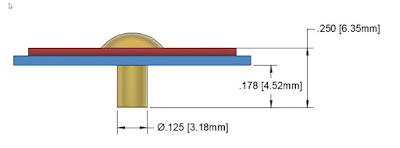 The dimensions of the rivet needed for this application.