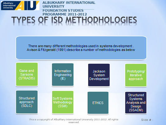 Isd Methods INFORMATION TECHNOLOGY (IT)