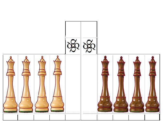 Jogo de tabuleiro para imprimir - Tabuleiro de xadrez com peças
