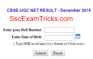 UGC NET December 2015 Result