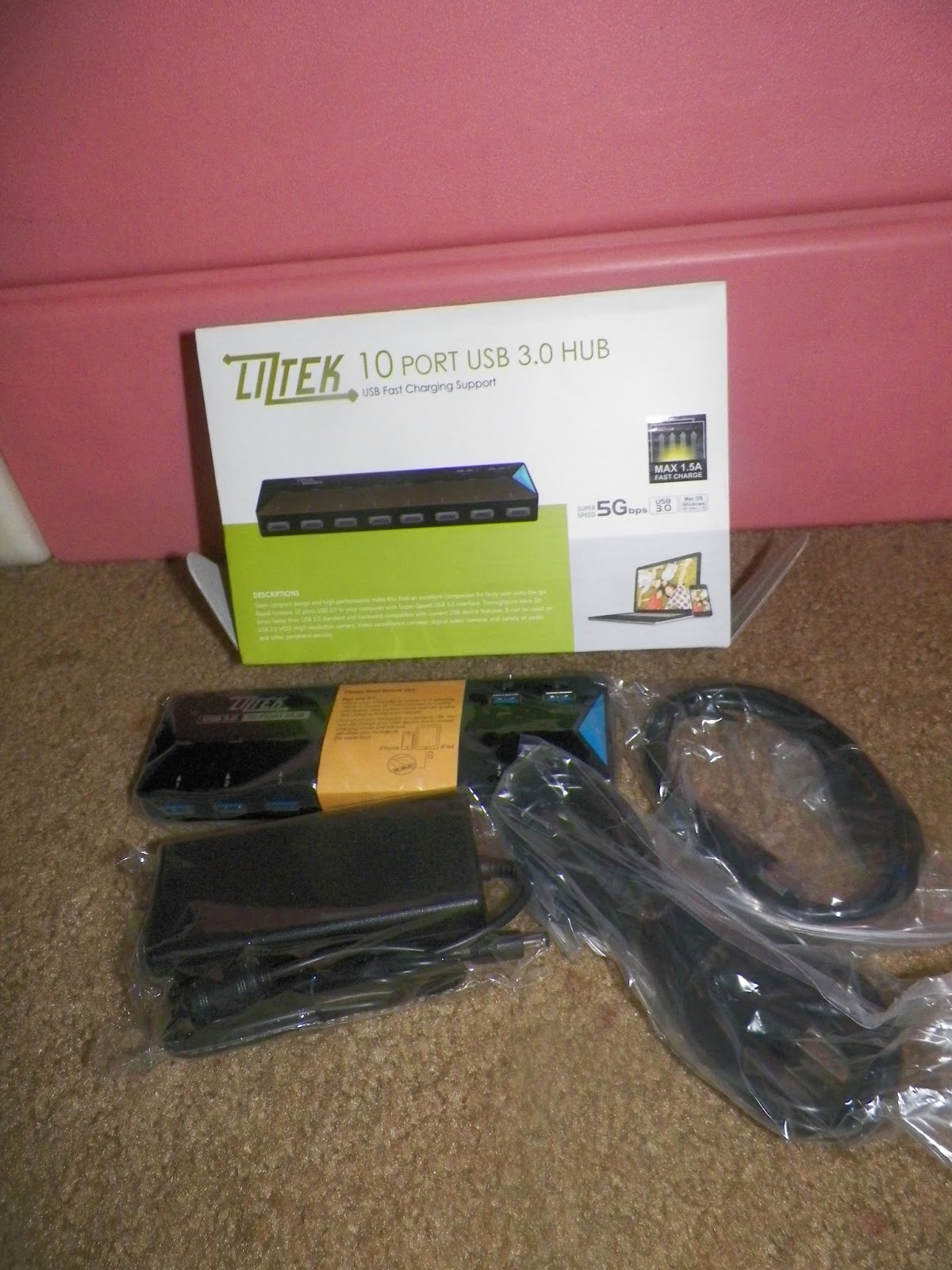 mygreatfinds Liztek HBT3200 USB 3.0 10Port Hub with 1 Fast Charging