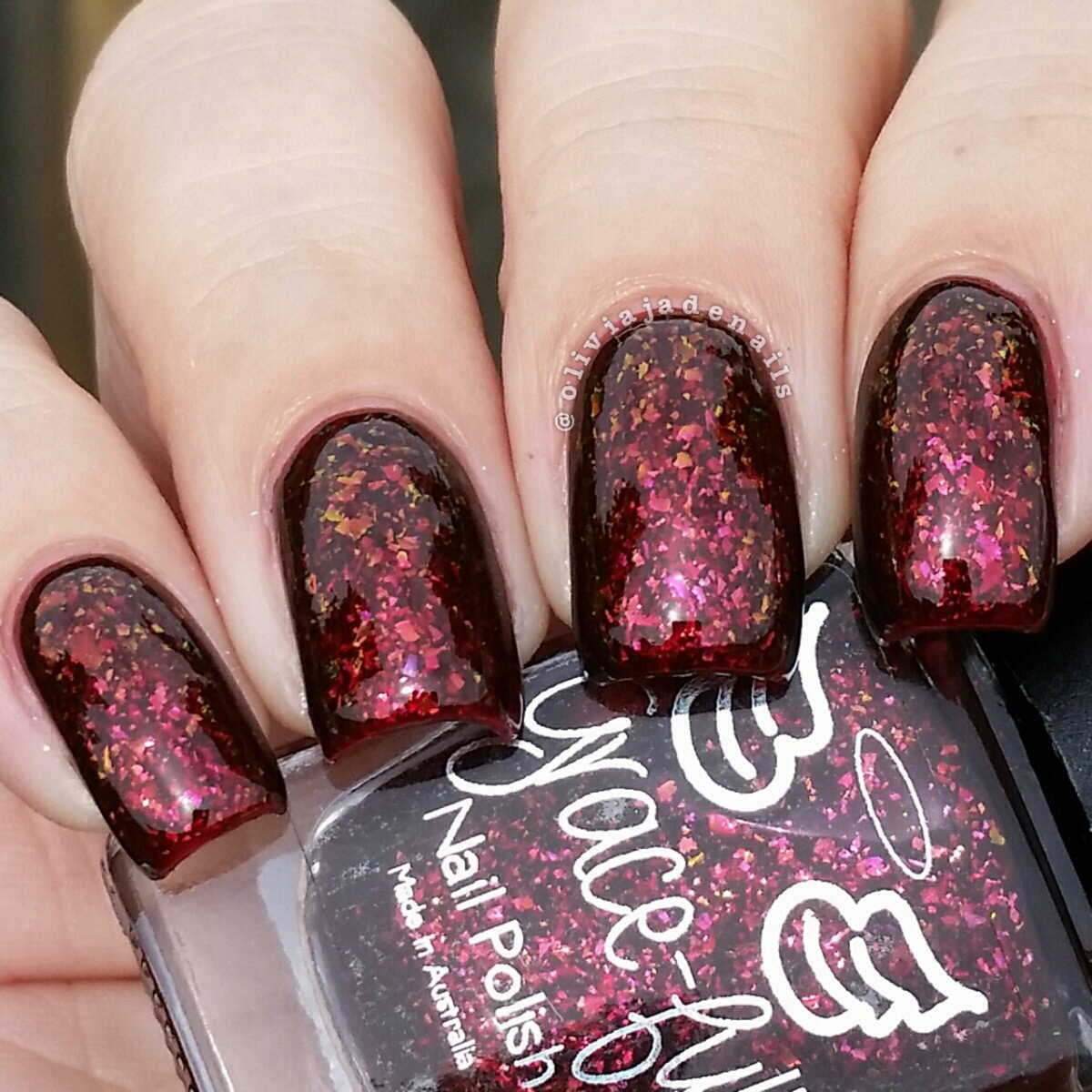 Grace-full Nail Polish Blood Countess swatched by Olivia Jade Nails