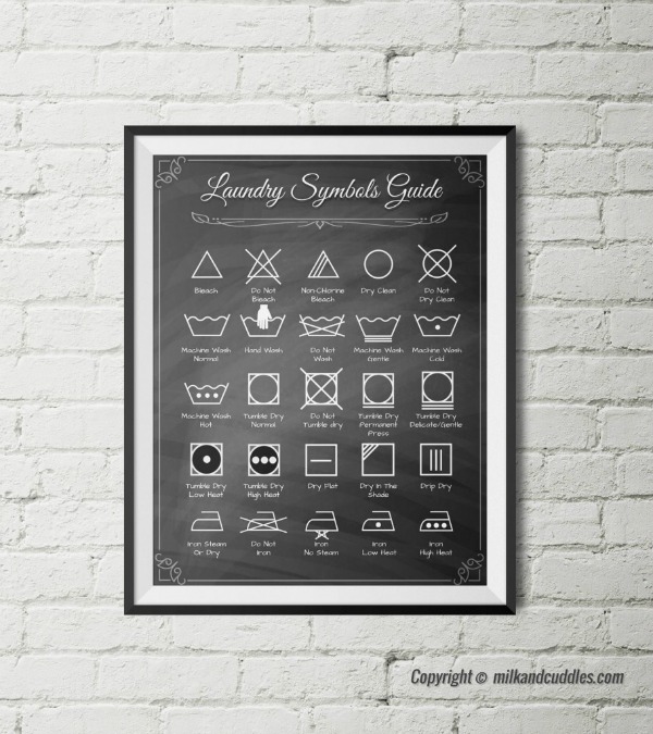 Laundry room symbols printable