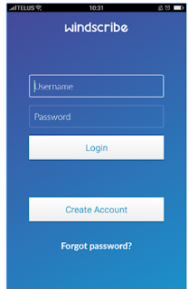 Memasukan Usename dan Password Windscribe