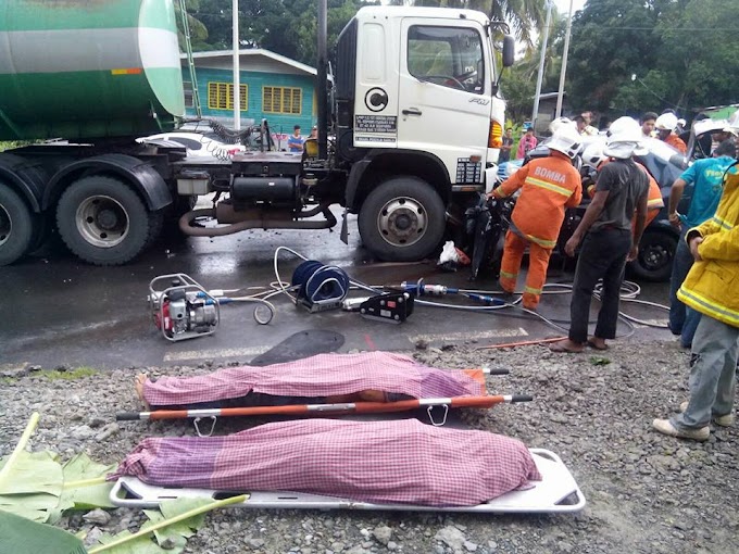Kemalangan Maut Proton Saga Bertembung Lori Minyak Sawit di Jalan Silam, Lahad Datu