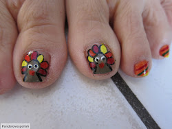 turkey nails panda thanksgiving polish