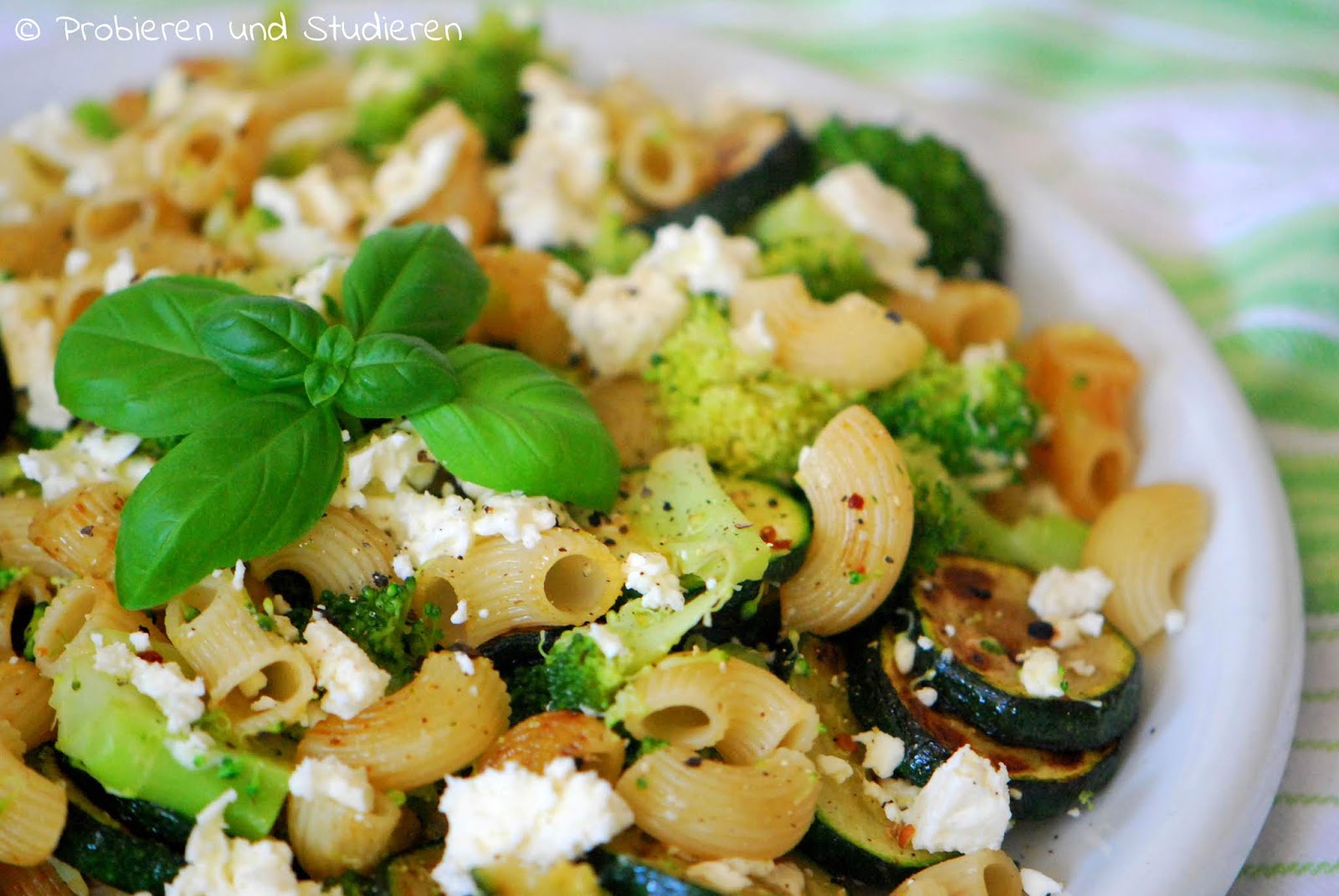 Probieren und Studieren DinkelPasta mit Brokkoli & Zucchini