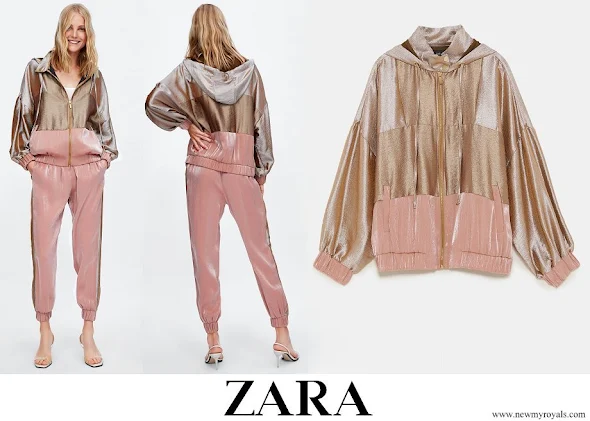 Crown Princess Elisabeth wore ZARA satin jogging jacket