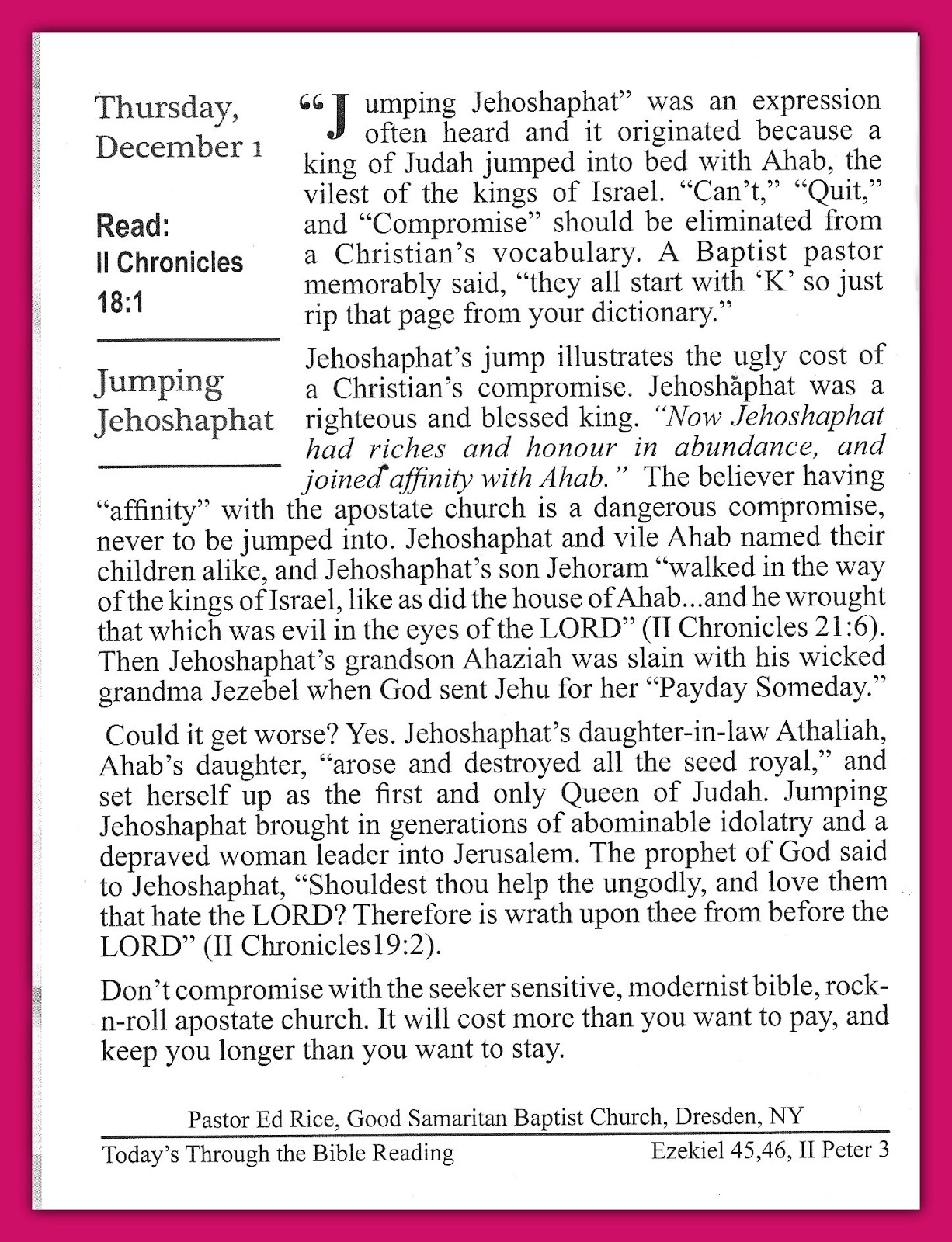 Jumping Jehoshaphat 2 Chronicles 181