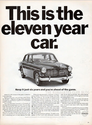 Classic VOLVO advertisement. "This is the eleven year car."