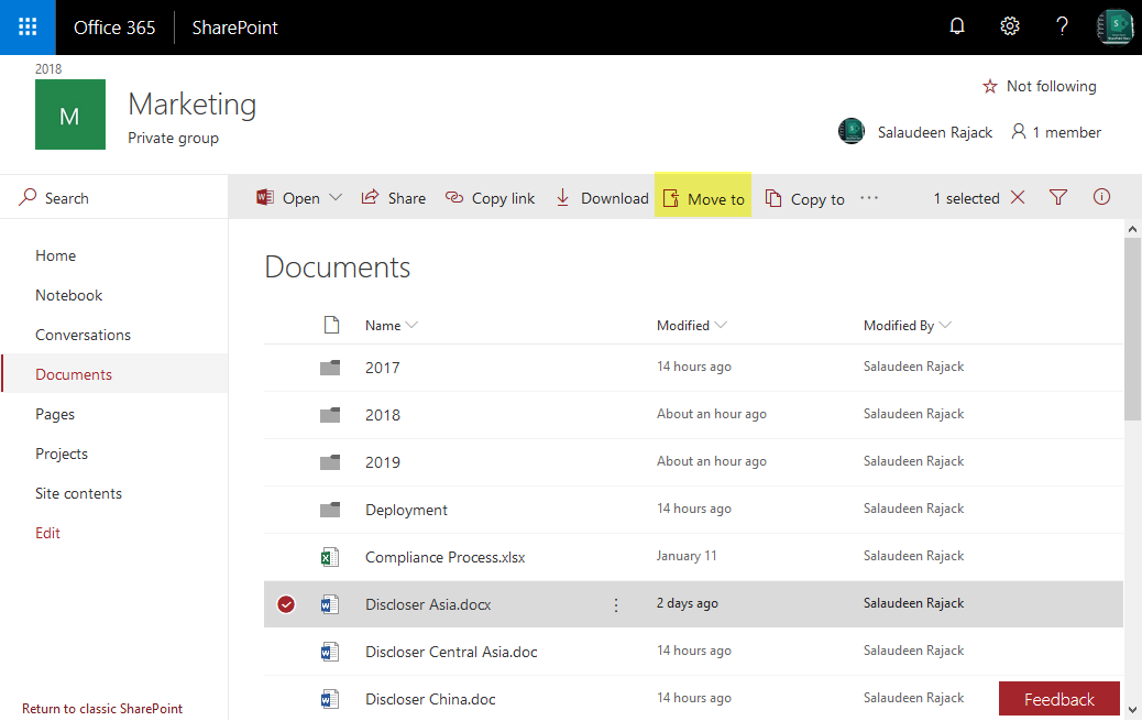 SharePoint Online: Move a File between Document Libraries using ...