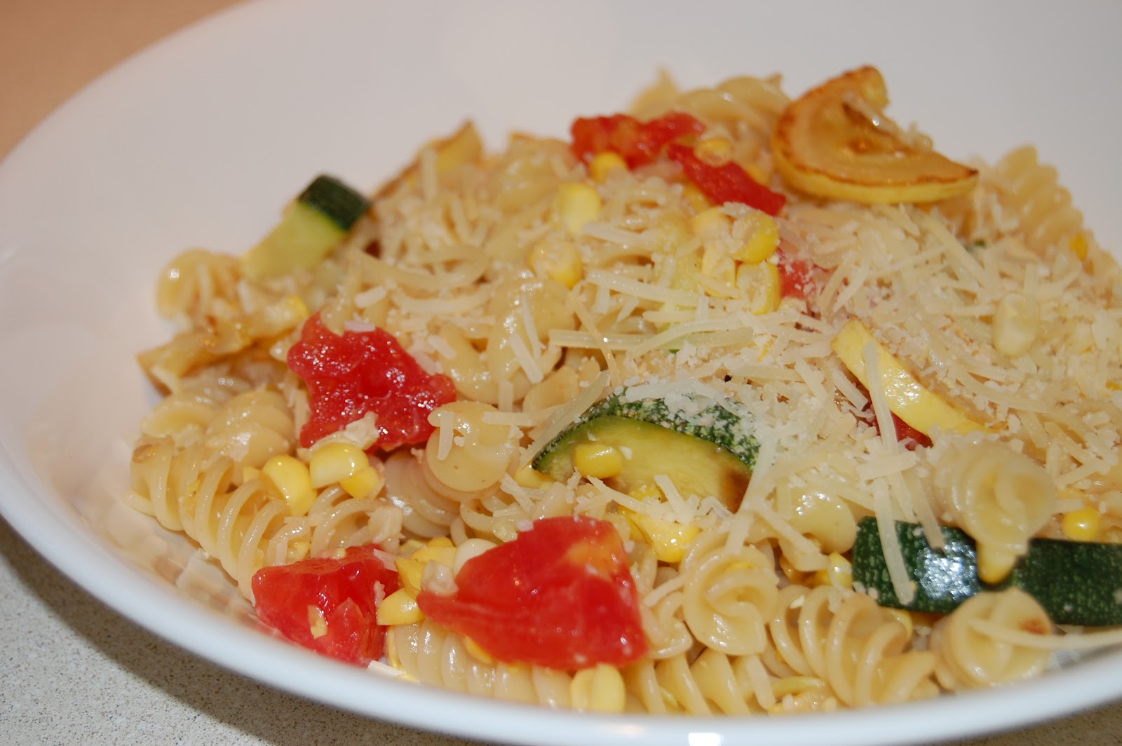 Almost Vegetarian Fresh Vegetable Pasta