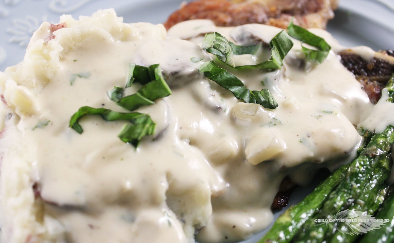 White Wine & Mushroom Cream Sauce Child of the Wild Blue Yonder