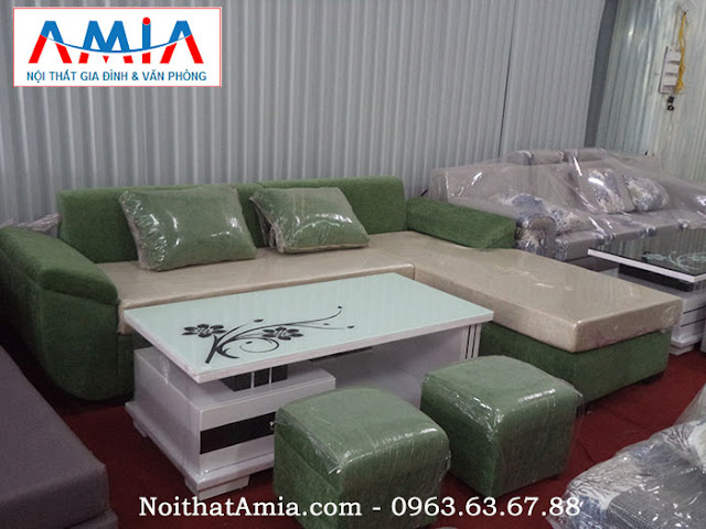 Hình ảnh cho mẫu ghế sofa phòng khách được làm từ chất liệu nỉ hiện đại, chất lượng cao