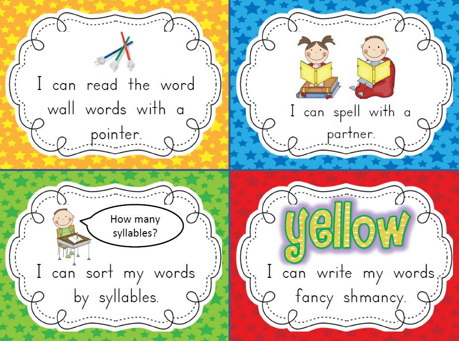Signs for kindergarten classrooms. Question words. How words work. Types of reading skills. How words work.