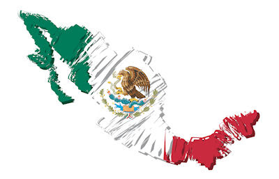 Mapa de México con Bandera Mexicana - Símbolos Patrios - 16 de Septiembre - Día de la Independencia