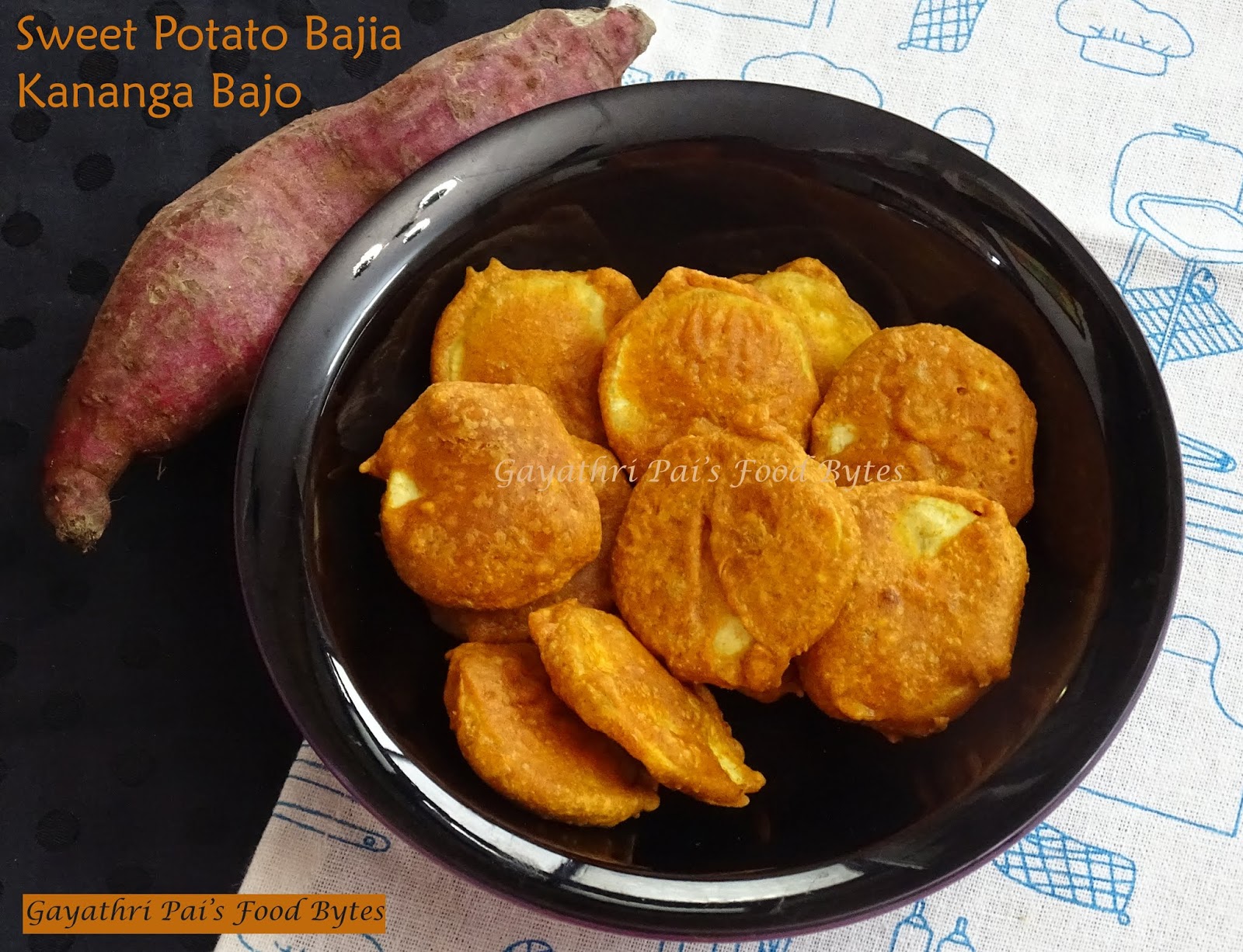 Gayathri Pai's Food Bytes Sweet Potato and Capsicum Bajia (Bajo).