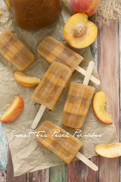 Sweet Tea Peach Popsicles (with or without Peach Bourbon)