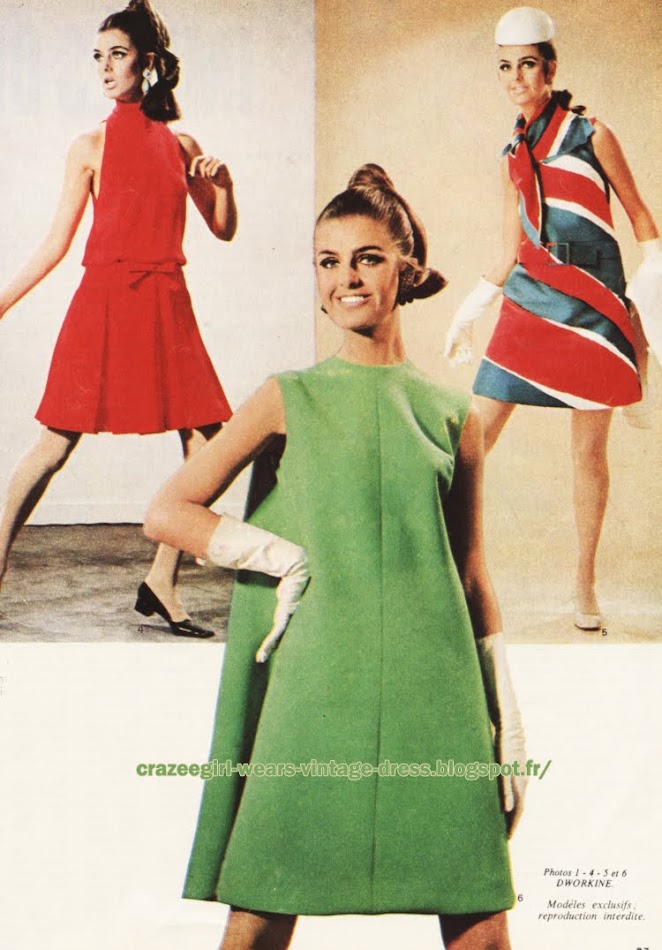 Dress 1967 Nina Ricci Jean Patou M De Rauch 1960 60s mod striped stripe