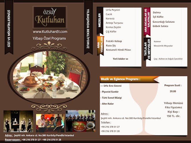 Yılbaşı Mekanları Özsu Kutluhan Et Lokantası