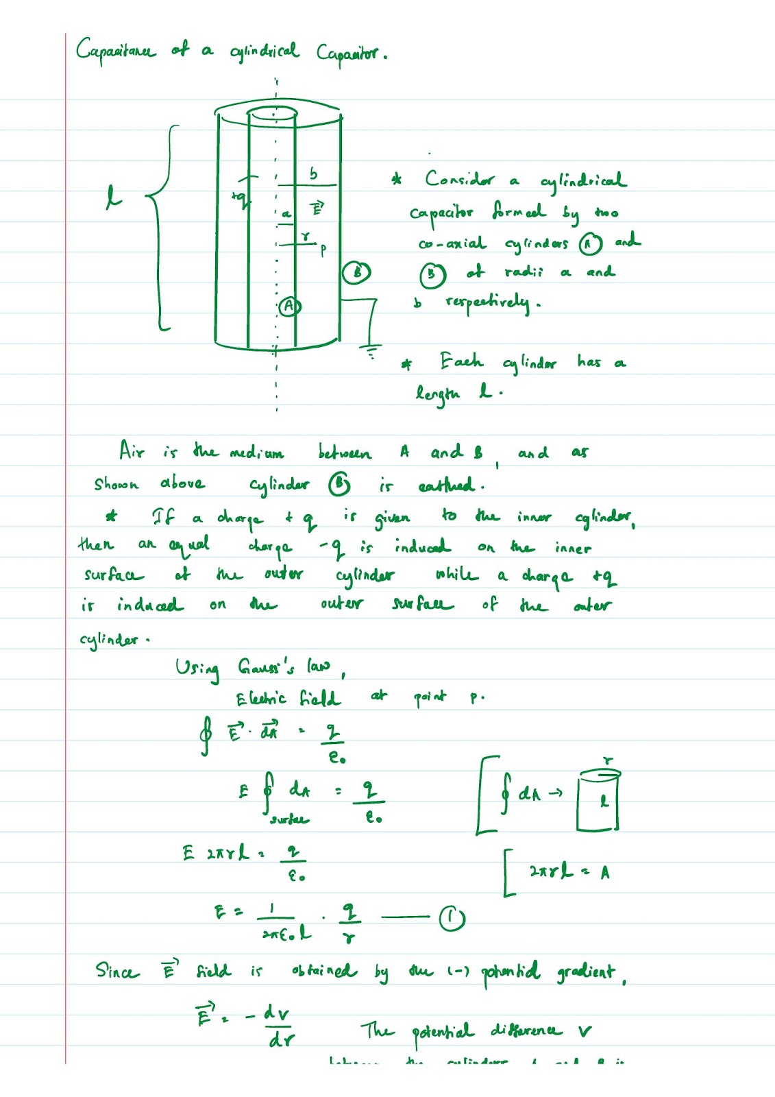 kapitán etnický Vandalizovat electric field of cylindrical capacitor