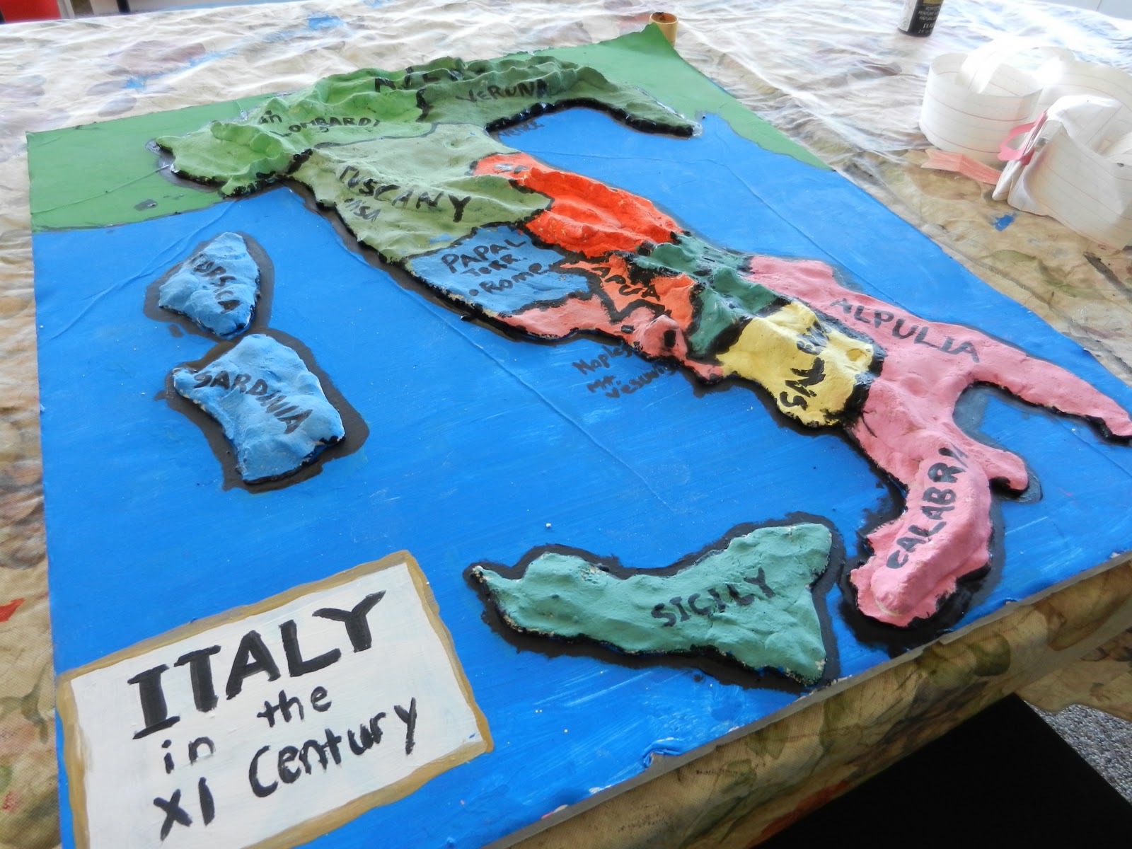 An Experiment in Homeschooling: Medieval Italy Salt-Dough Map