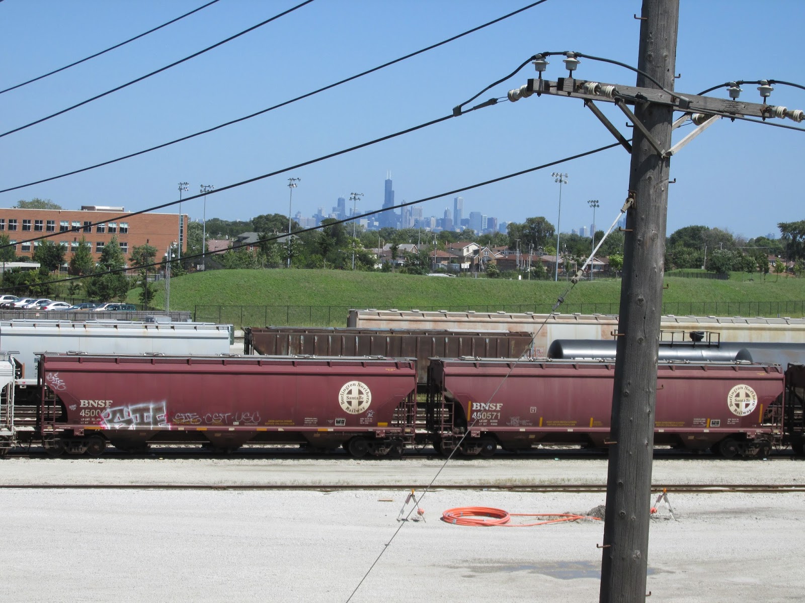 Eddie's Rail Fan Page The Chicago city skyline, as seen from the Belt Railway of Chicago's