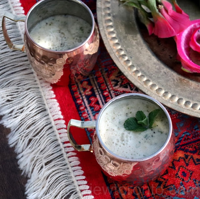 copper mugs dragon fruit chilled smoothie