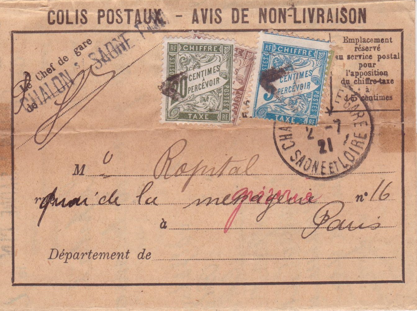 Blogphilatélie et marcophilie Une pièce pour amateur du chiffretaxe