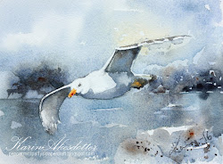 watercolors seagull watercolor sunday painting paintings watercolour papercraft peppermintpattys beach today peppermint patty arches paper