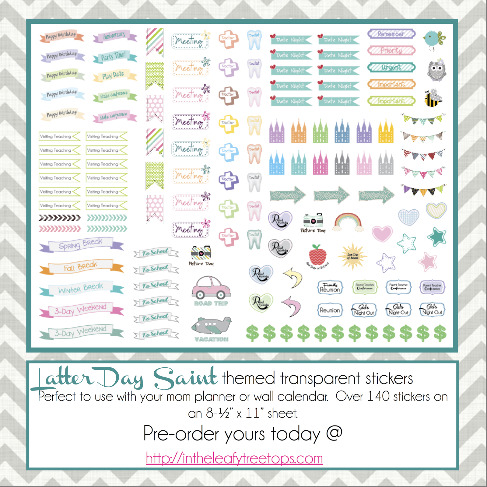 Mormon Mom Planners - Monthly Planner/Weekly Planner: LDS Stickers